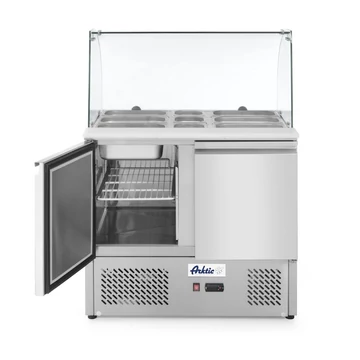 Kétajtós salátahűtő pult üveggel 300L, Arktic, 230V/310W, 912x702x(H)1330mm