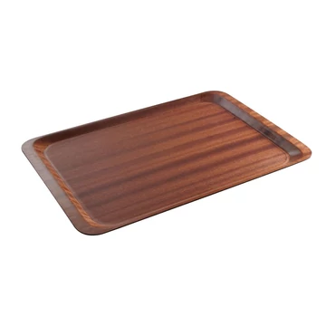 Tálca, téglalap alakú, csúszásmentes, laminált, AmerBox, Euronorm, Mahagóni, 370x530mm