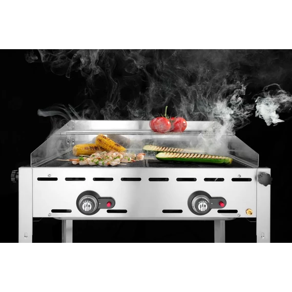 Green Fire grillsütő, 2 égővel, HENDI, Profi Termékcsalád, 2 Rozsdamentes acél GN 1/1 grillsütő rács, 11,6kW, 740x612x(H)825mm
