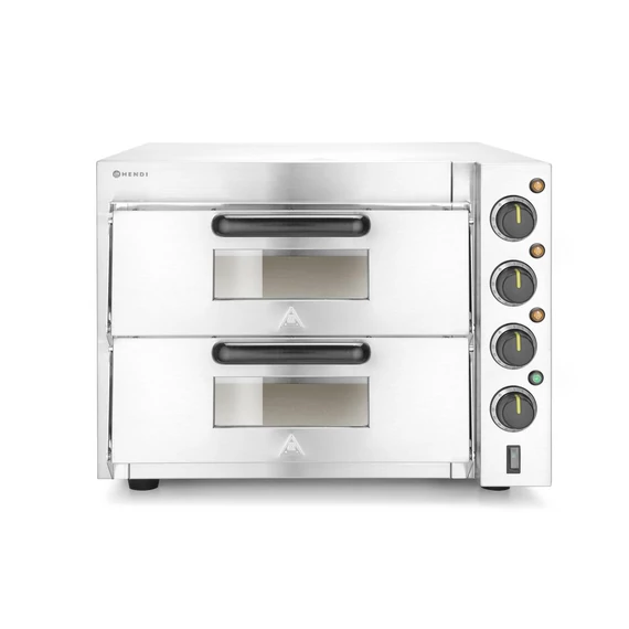 Kétszintes pizzasütő 3000W, HENDI, Ezüst, 230V/3000W, 580x560x(H)435mm
