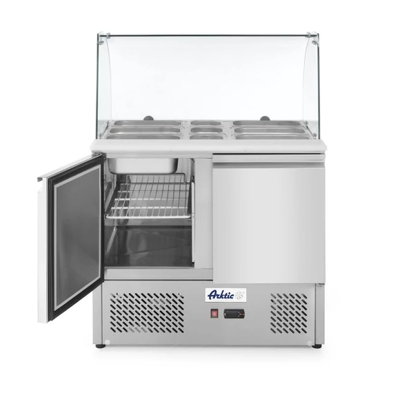 Kétajtós salátahűtő pult üveggel 300L, Arktic, 230V/310W, 912x702x(H)1330mm