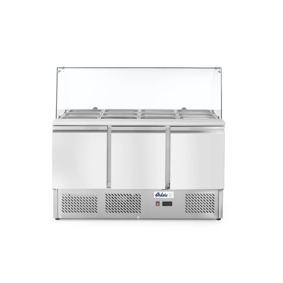 Háromajtós salátahűtő pult üveggel 380L, Arktic, 230V/310W, 1390x702x(H)1330mm