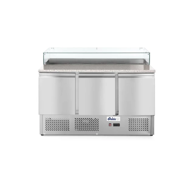 Háromajtós pizza munkaasztal 380L, Arktic, 230V/310W, 1378x702x(H)1155mm