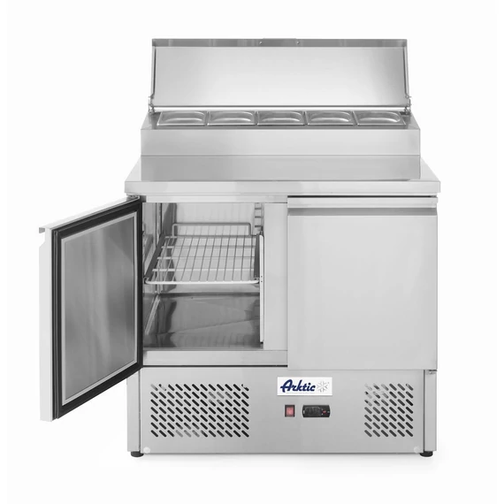 Kétajtós salátahűtő pult emelt GN bemutatórésszel 300L, Arktic, 230V/310W, 900x702x(H)1265mm