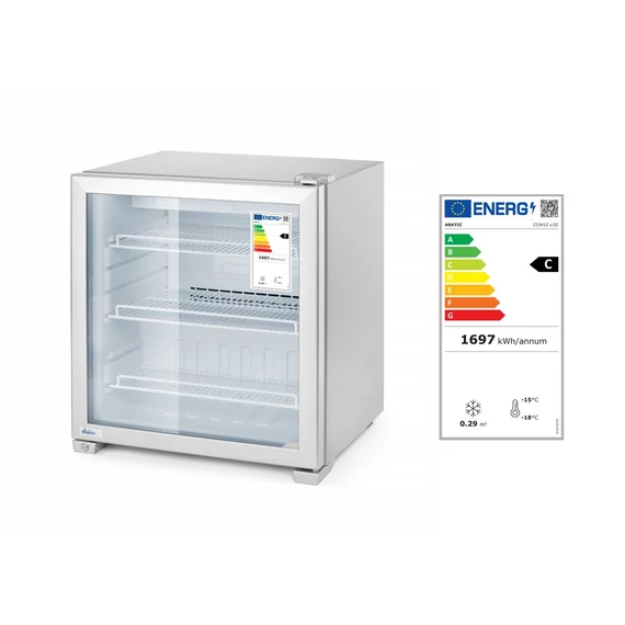 Pultra helyezhető mélyhűtő vitrin 90L, Arktic, 230V/230W, 620x593x(H)680mm