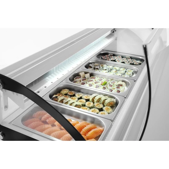 Sushi hűtőpult 5x GN 1/3, Arktic, 230V/160W, 1307x445x(H)327mm