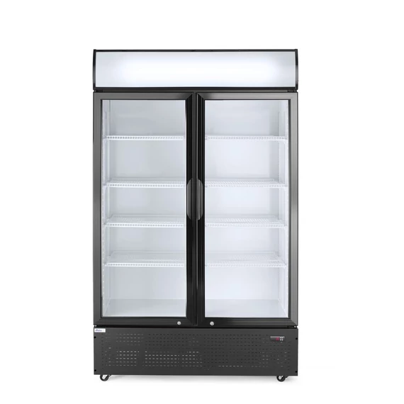 Hátulról megvilágított panellel rendelkező hűtőszekrény, kétajtós, Arktic, 512L, Fekete, 220-240V/510W, 1120x585x(H)1900mm