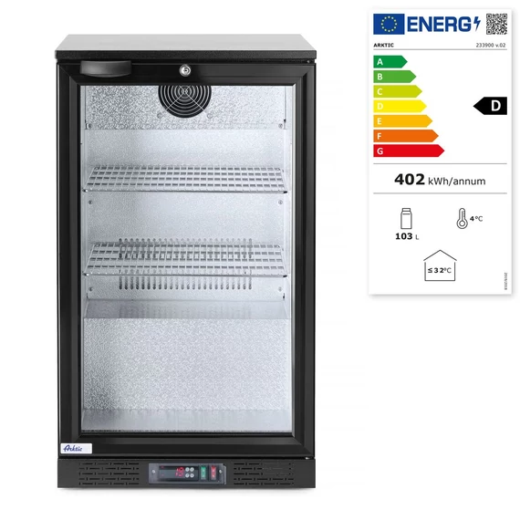 Egyajtós, pult alá helyezhető bárhűtő, italok hűtésére., Arktic, 86L, Fekete, 220-240V/120W, 500x530x(H)865mm