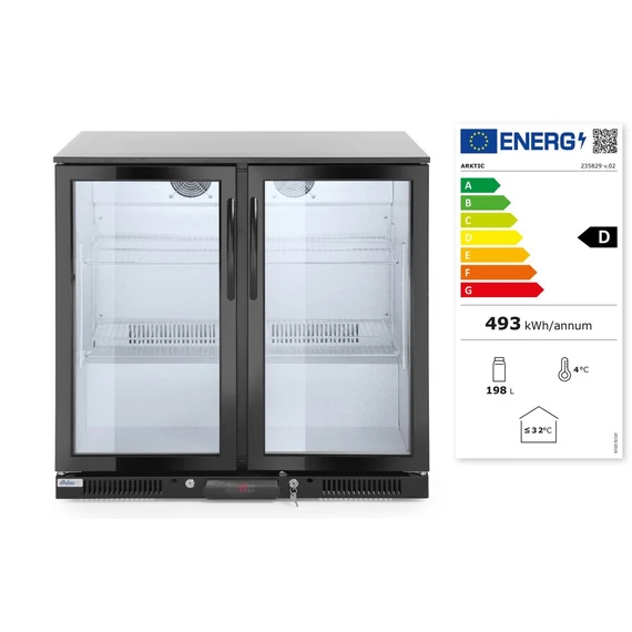 Kétajtós hátsó hűtő, Arktic, 158L, Fekete, 220-240V/160W, 900x530x(H)870mm