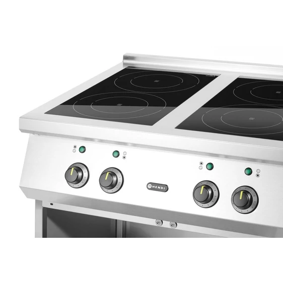 Indukciós tűzhely 4 főzőlappal, HENDI, 400V/17000W, 800x720x(H)854mm