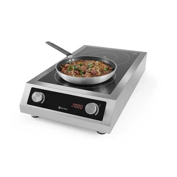 Indukciós tűzhely 7000 modell, HENDI, Profi Termékcsalád, 400V/7000W, 405x700x(H)145mm
