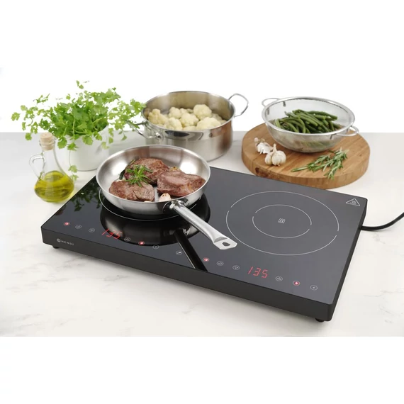 Dupla indukciós főzőlap Kitchen Line, HENDI, Kitchen Termékcsalád, 230V/3500W, 608x405x(H)54mm