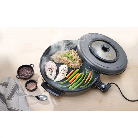 Elektromos serpenyő, HENDI, belső edény 400x(H)50mm, 230V/1400W, ⌀400x(H)190mm