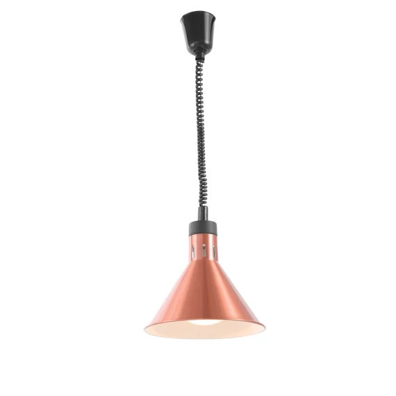 Állítható magasságú melegentartó lámpa, kúpos kivitelű., HENDI, Rézvörös, 230V/250W, ⌀275x(H)250mm