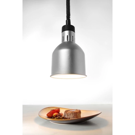 Függesztett melegentartó lámpa henger alakú, HENDI, Ezüst, 230V/250W, ⌀175x(H)250mm