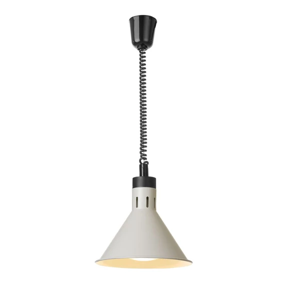 Állítható magasságú melegentartó lámpa, kúpos kivitelű., HENDI, Fehér, 230V/250W, ⌀275x(H)250mm