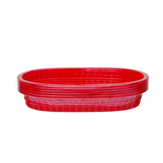 Tálaló kosarak fast food stílusban, HENDI, Piros, 6 db., 275x175x(H)38mm