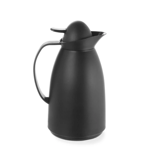 Termosz kancsó üvegbetéttel, HENDI, 1L, Fekete, ⌀140x(H)268mm