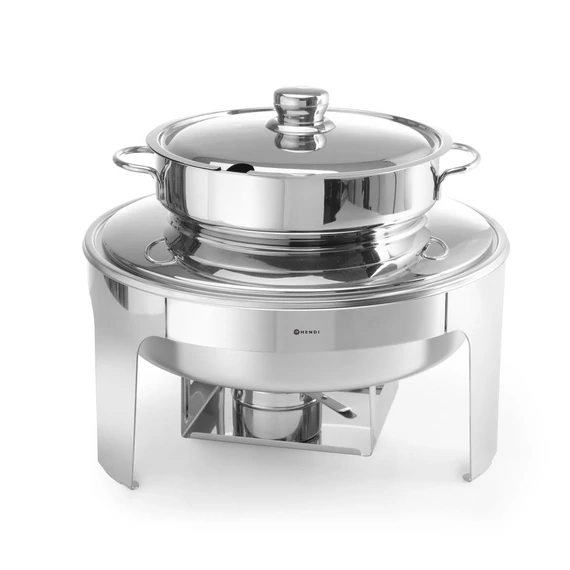 Leveses Chafing edény tükör fényezéssel, HENDI, Profi Termékcsalád, 10L, ⌀420x(H)380mm