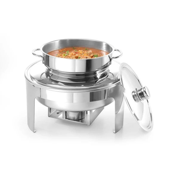 Leveses Chafing edény tükör fényezéssel, HENDI, Profi Termékcsalád, 10L, ⌀420x(H)380mm