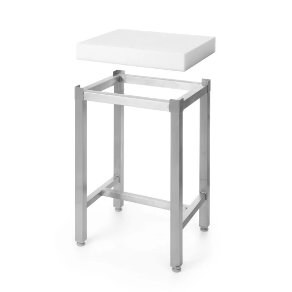 Polietilén hentesblokk, darabolóállvány, HENDI, 505656 + 505670, Fehér, 500x400x(H)800mm