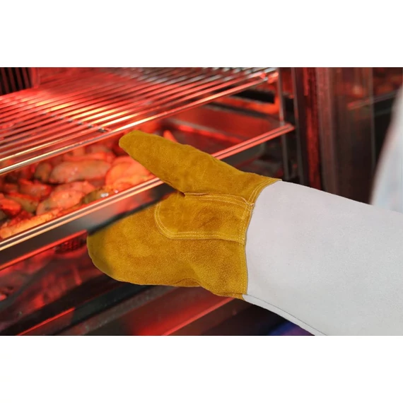 Hőálló bőr barbecue kesztyű - 2 db, HENDI, 2 db., (L)460mm