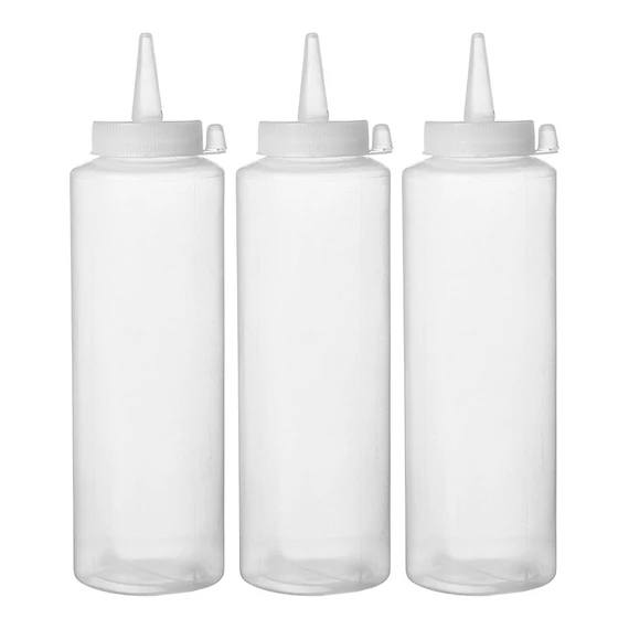 Adagoló flakon készlet - 3 db, HENDI, 0,35L, Átlátszó, 3 db., ⌀55x(H)205mm