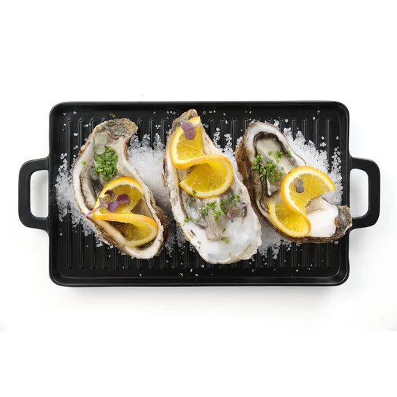 Miniatűr grill lap Little Chef, HENDI, Fekete, 320x162x(H)20mm