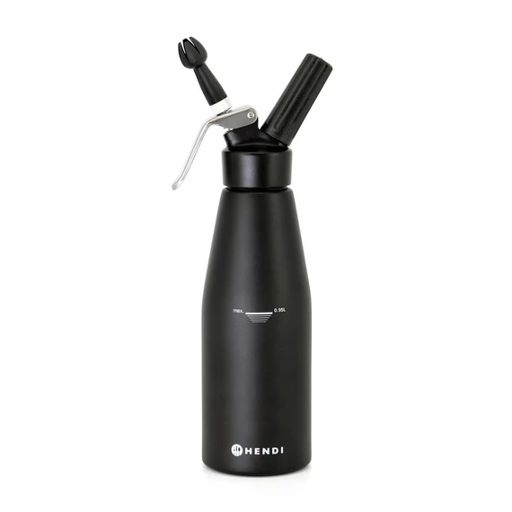 Habszifon Termékcsalád fekete, HENDI, Kitchen Termékcsalád, 0,95L, Fekete, ⌀95x(H)320mm