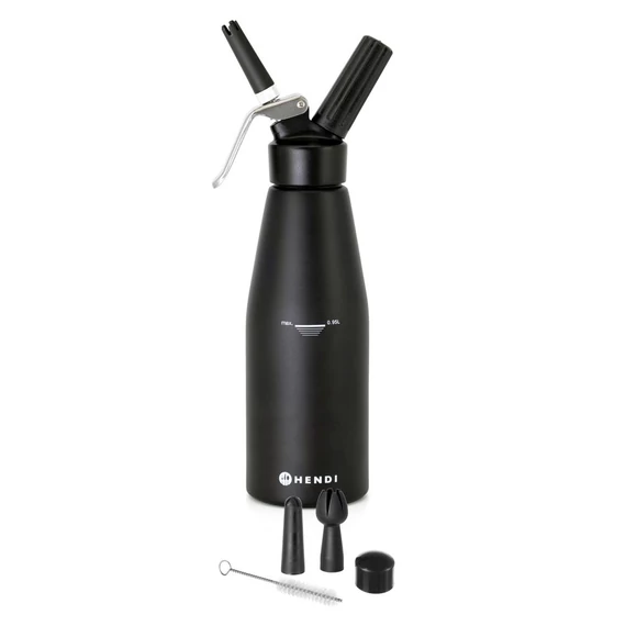 Habszifon Termékcsalád fekete, HENDI, Kitchen Termékcsalád, 0,95L, Fekete, ⌀95x(H)320mm