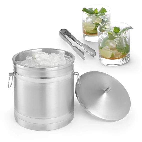 Jégvödör duplafalú, BarUp, 5L, Ezüst, ⌀200x(H)230mm