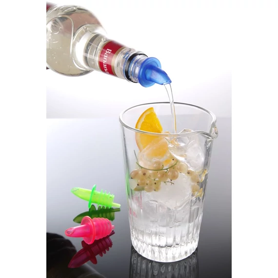 Szabad áramlású kiöntő, BarUp, 2 kék, 2 piros, 2 zöld, Piros, 6 db