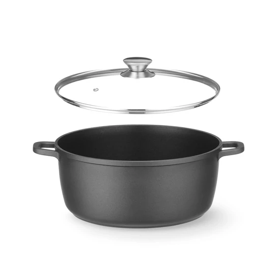 Öntött alumínium edény, tapadásmentes bevonattal, HENDI, 9L, 405x332x(H)138mm