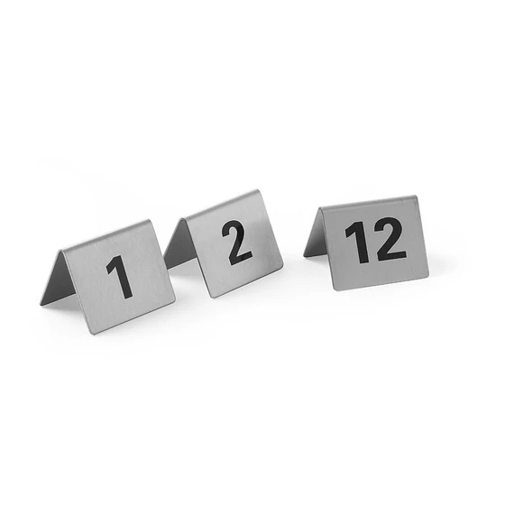 Asztalszám tábla, HENDI, számok 1-12-ig, 50x35x(H)40mm