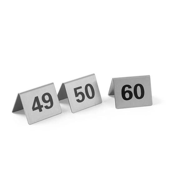 Asztalszám tábla, HENDI, számok 49-60-ig, 50x35x(H)40mm