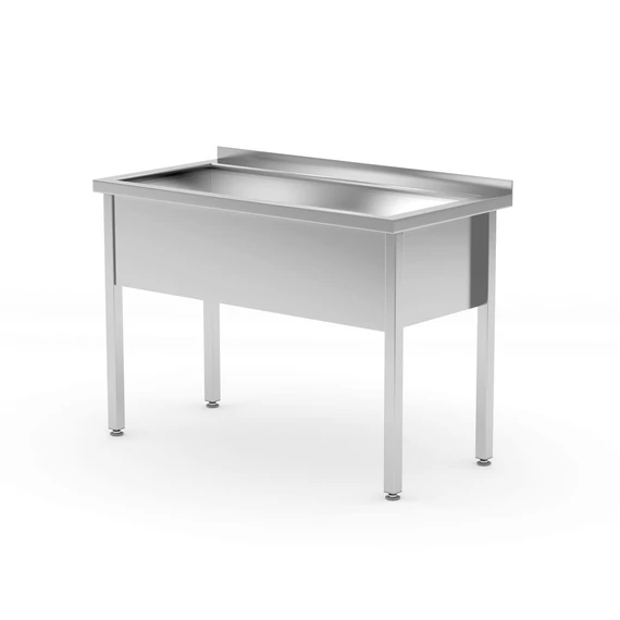 Asztal egymedencés mosogatóval – hegesztett kivitelben, HENDI, Profi Termékcsalád, 800x600x(H)850mm