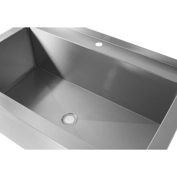 Asztal egymedencés mosogatóval – hegesztett kivitelben, HENDI, Profi Termékcsalád, 1000x600x(H)850mm