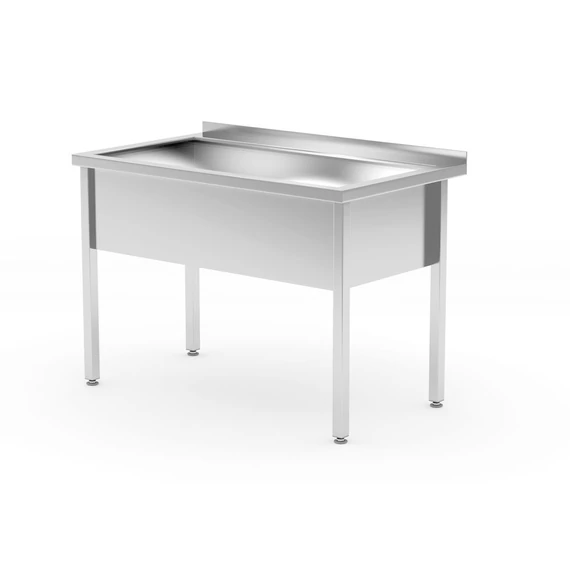Egy mosogatós asztal – hegesztett, mélység: 700 mm, medence: 300 mm., HENDI, Profi Line, 800x700x(H)850mm