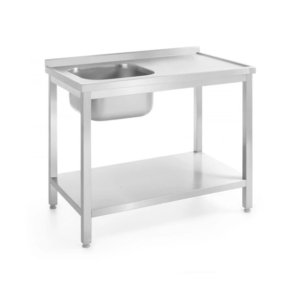 Mosogatóasztal polccal – csavarozott, mélység: 700 mm, HENDI, Profi Line, Bal, 1000x700x(H)850mm