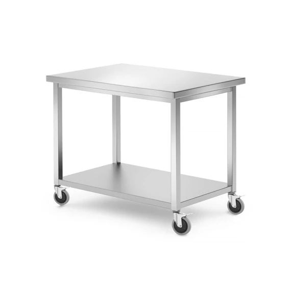 Mobil asztal polccal – csavarozott, HENDI, Kitchen Line, 1000x700x(H)850mm