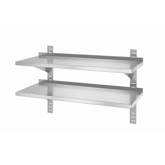 Dupla állítható fali polc két acél konzollal, HENDI, 1000x400x(H)600mm