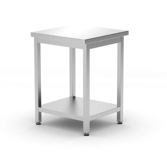 Budget Line munkaasztal polcval – csavaros, mélység: 600 mm, HENDI, Kitchen Line, 600x600x(H)850mm