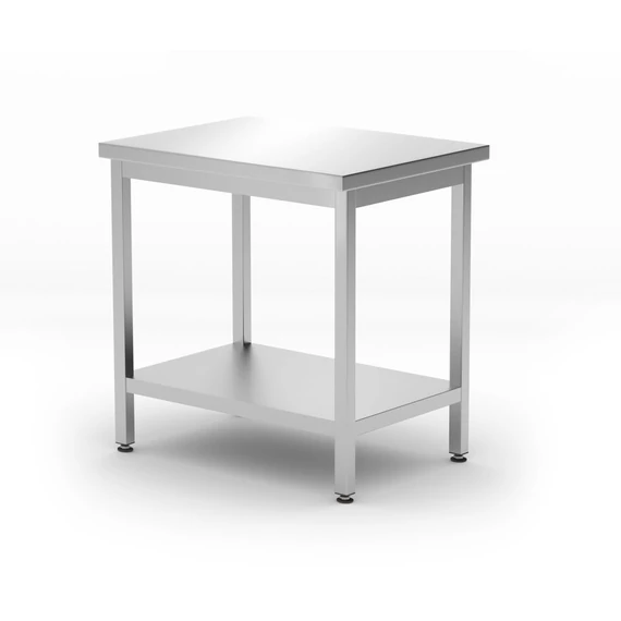 Budget Line munkaasztal polcval – csavaros, mélység: 600 mm, HENDI, Kitchen Line, 800x600x(H)850mm