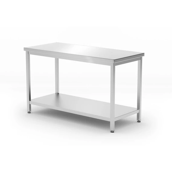 Budget Line munkaasztal polcval – csavaros, mélység: 600 mm, HENDI, Kitchen Line, 1200x600x(H)850mm