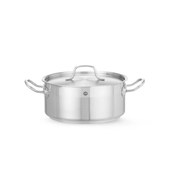Alacsony fazék- fedővel, HENDI, Profi Termékcsalád, 4,8L, ⌀240x(H)105mm