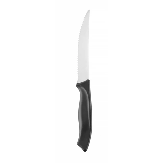 Steak kés, fogazott, HENDI, Fekete, (L)227mm