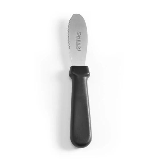 Vajazó kés - fogazott, HENDI, Fekete, (L)210mm