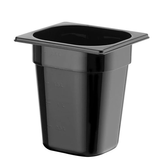 GN edény 1/6, HENDI, Profi Termékcsalád, GN 1/6, 3,4L, Fekete, 176x162x(H)200mm
