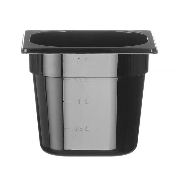 GN edény 1/6, HENDI, Profi Termékcsalád, GN 1/6, 2,4L, Fekete, 176x162x(H)150mm