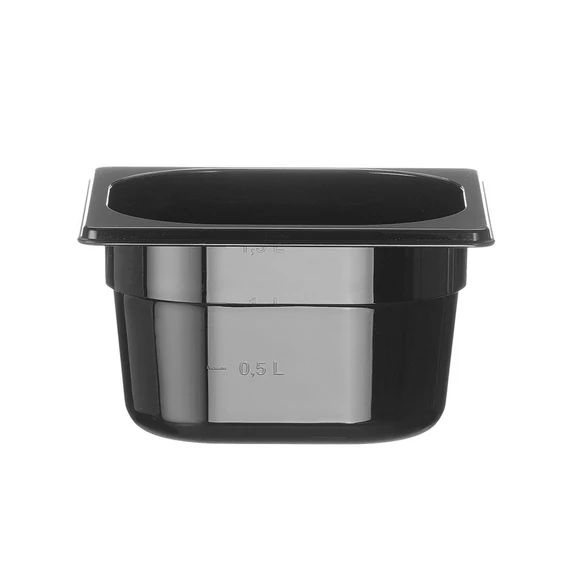 GN edény 1/6, HENDI, Profi Termékcsalád, GN 1/6, 1,6L, Fekete, 176x162x(H)100mm